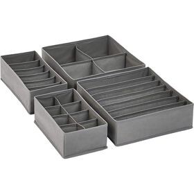 4 Pcs Foldable Drawer Organizer, Desk Closet Organizer and Storage Drawer Dividers for Underwear, Socks, Lingerie,Ties