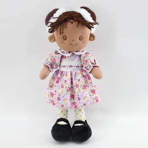 Little Pink Floral Doll Custom Stuffed Girls Baby Safe Plush Toys
