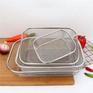 stainless steel colander bin Vegetable fruit Mesh Sink drain Basket Stainless Steel Mesh Strainer Drying Bin Washing Basket