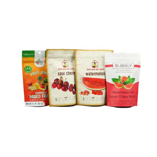 Stand up pouch food grade vaccum dry freeze dried coconut peanut blueberry mylar bags custom printed