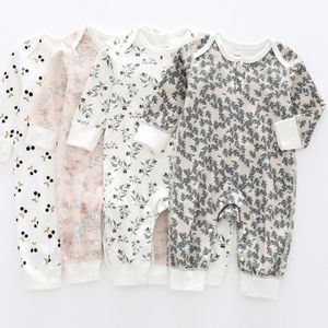 Newborn Long Sleeve Children Clothing Baby Romper Solid Color 100% Cotton Baby Pajamas With Footie Zipper Sleeper
