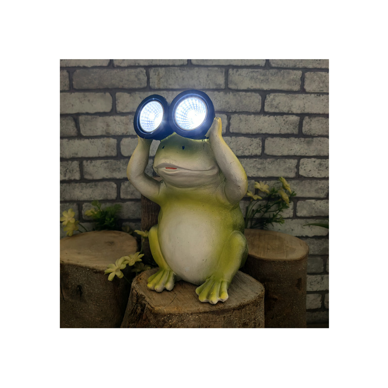 Patio Yard Lawn Ornament Frog Light Statues Garden Decorations Statue Resin Outdoor Sculptures Wholesale solar garden light
