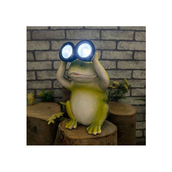Patio Yard Lawn Ornament Frog Light Statues Garden Decorations Statue Resin Outdoor Sculptures Wholesale solar garden light