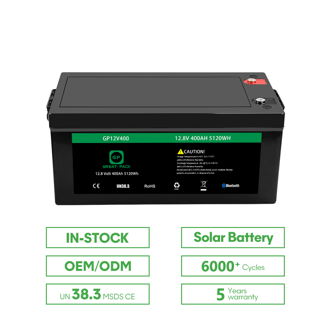Solar Battery 12V 400AH High Discharge Rate Fast Charge Lifepo4 Battery Solar Energy Storage Batteries