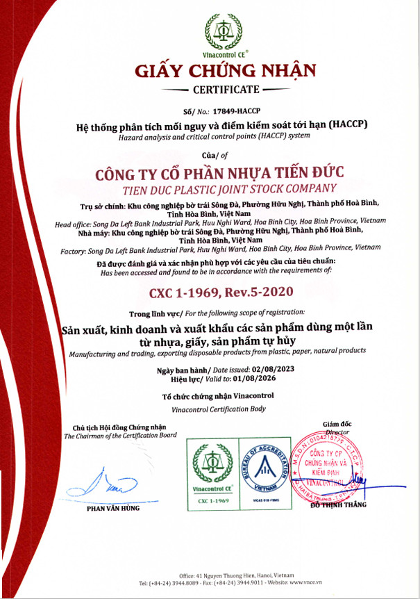 Tien Duc Plastic Joint Stock Company PET Plastic Cups