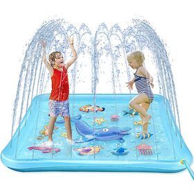 Inflatable Wading Pool Sprinkler for Kids Toddlers,  Summer Fun Outdoor Water Toys Backyard Garden Lawn Games