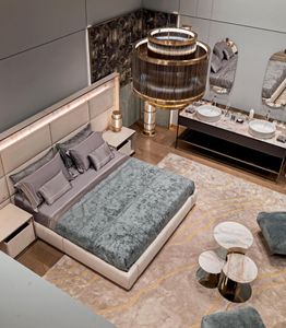 Elefante Super Modern Luxury Bedroom Furniture Villa Double Bed Villa King Size Nappa Leather Up-holstered Bed
