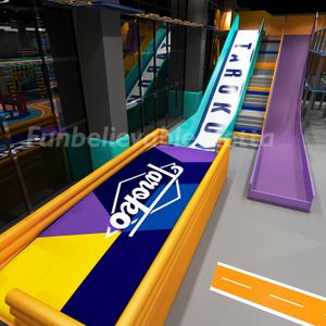Bettaplay custom design popular indoor trampoline park big donut slide with air cushion