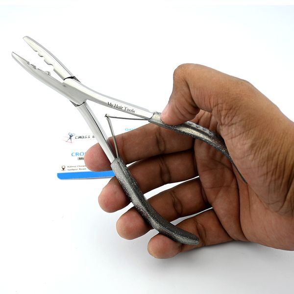 New Arrival best hair extension pliers for microbead crimp opening closing Stainless Steel With 2 holes Hair Extension Tool