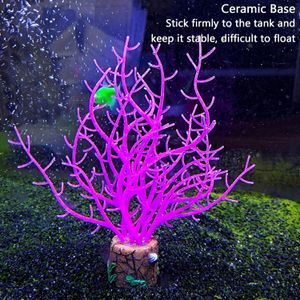Glowing Fish Tank Decorations Aquarium Coral Plants, Glow Coral Ornaments for Aquarium Fish Tank Decor Aquarium Accessories