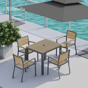 Restaurant Furniture Outdoor Wooden Patio Set Out Door Table And Chairs Modern Patio Furniture Garden Dining Table Set