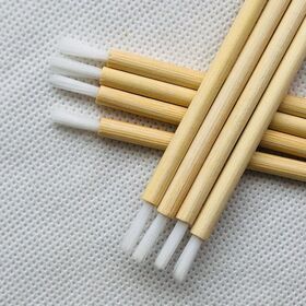 Shenzhen factory best seller Bamboo soft nylon hair Disposable lipgloss Brushes Applicator cosmetic lip brushPopular
