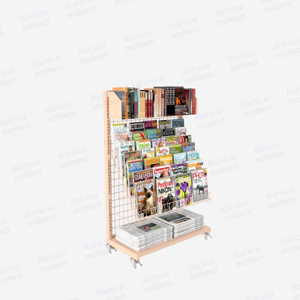 Kainice 6 tier metal wire shelf postcards wall wire shelving posts stacking magazine book display stand metal literature racks