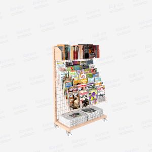 Kainice 6 tier metal wire shelf postcards wall wire shelving posts stacking magazine book display stand metal literature racks