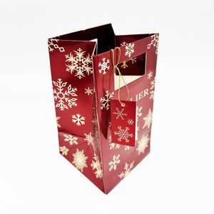 Christmas Candy Bags Paper Goody Christmas Paper Gift Bag Red Snowflake Pattern Christmas Gift Paper Bags With Handle