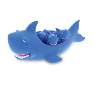 Blue Shark Mom and Shark Baby Animal Silicone Kids Silicone Toddler Rubber Bath Toys