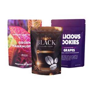 Custom Printed Laminated Aluminum Foil Stand Up Zip Lock Coffee Bags Resealable Ziplock Mylar Packaging Pouch