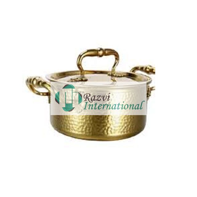 Brass Antique Finished Admirable Design Serving Hot Pot Customized Size And Shape Kitchenware Serving Hot Pot For Top Selling