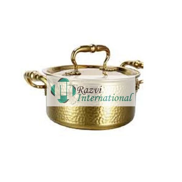 Brass Antique Finished Admirable Design Serving Hot Pot Customized Size And Shape Kitchenware Serving Hot Pot For Top Selling