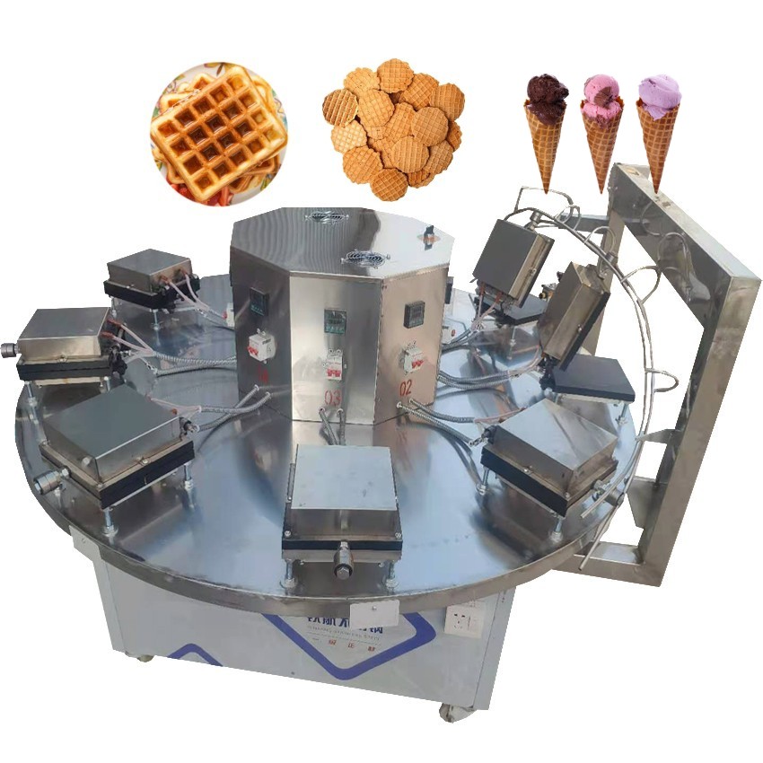 6 molds biscuit ice cream cone machine waffle cakes machine dessert waffle cone machine