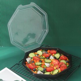 Good Quality Plastic Hexagonal Plastic octagonal plastic food container take away food container Food Plate Salad Lunch Container