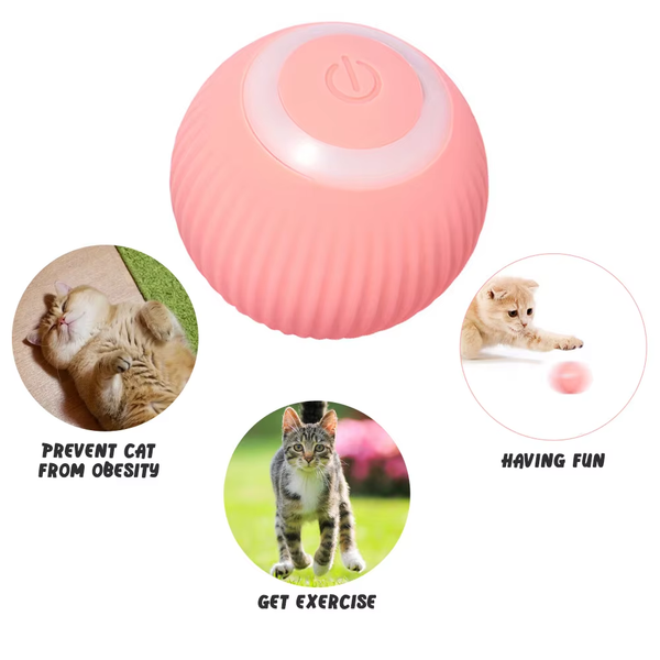 2024 Smart Electric Cat Ball Interactive Cat Toy ABS Silicone Material Sound Ball Auto Ball Cat Toy
