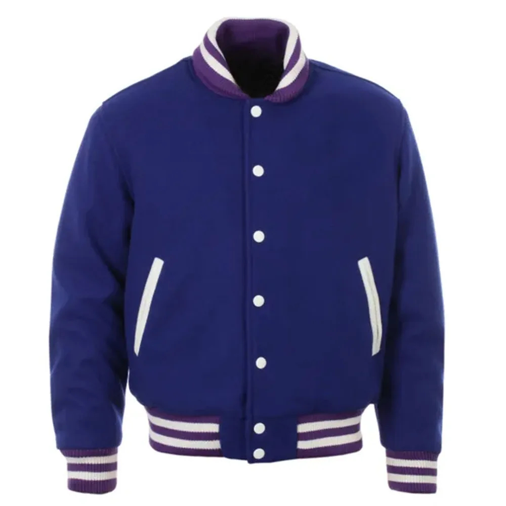 Customized 2024 Men Clothing Varsity Jacket Wool Body Genuine Leather Arms Letterman Jacket College Varsity Jackets