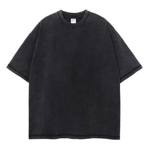 280G washed and worn short sleeved t-shirt for men, American style ins, street  pure cotton, trendy brand  t-shirt