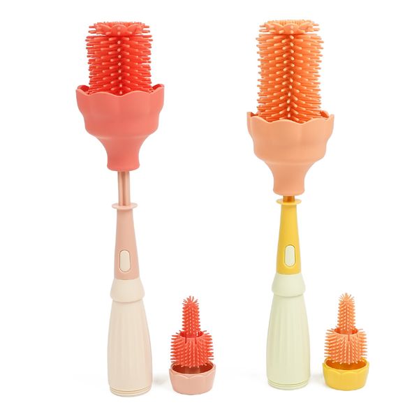 Wolife Original Design Free Bpa Silicone Baby Bottle Cleaning Brush 360 Degree Rotating Milk Bottle Cleaner Set Tube Brush