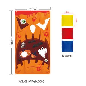 Custom Children outdoor theme banner tossing game with been bag for Halloween decoration