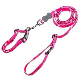 Wholesale Premiuuum Custom Sublimation Pet Accesorios Dog Collar Leash Lace Print Nylon Rope Dog Leash Sustainable any Colors