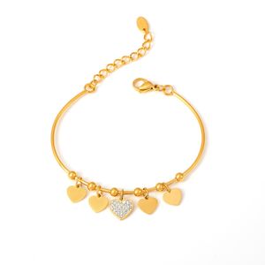 INS style Pearl love diamond bracelet stainless steel gold plated fashion exquisite hand jewelry women