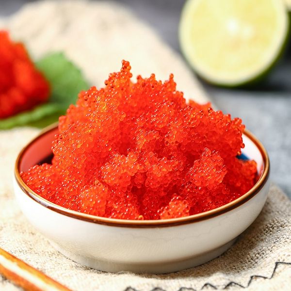 Wholesale Sushi Frozen Seasoned Capelin Masago Ebiko Tobikko Caviar Tobiko Flying Fish Eggs Roe