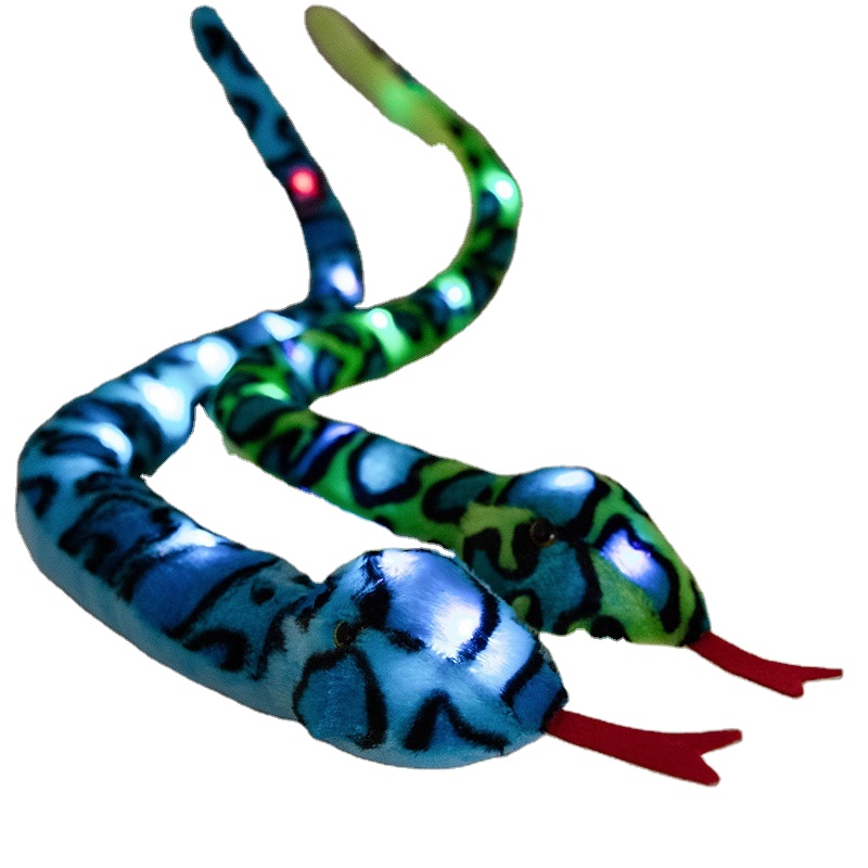Hangzhou Lisheng Home Technology Co., Ltd Stuffed animal toy simulation reptile boa constrictor disc snake with glow Plush Toy Snake doll