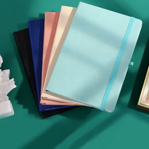 Wholesale Custom A6 A5 Journal with Elastic Strap Diary Notebook Printed Brand Logo Notepad Note Book PU Leather Notebook