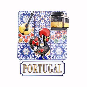 Portugal Creative 3D Printing Mosaic Tourism Commemorative Decoration Craft Gift Magnetic Refrigerator Sticker