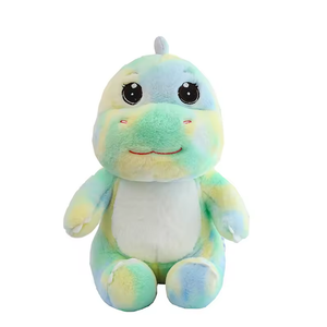 Cute Customized Customized Logo Tie-Dye Color Dinosaur Plush Toy Dragon Sleep Toy Children PP Cotton Soft Animal Toys Gift