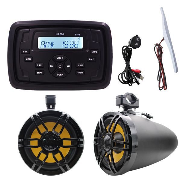HASDA waterproof marine 10 inch hanging speakers H-1010D*2+Bluetooth MP3 player H-8103+USB date cable+antenna KIT