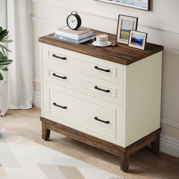 Lateral File Cabinet,  For A4/letter/legal Size Wood Office Storage Cabinet Printer Stand 3-drawer Filing Cabinet