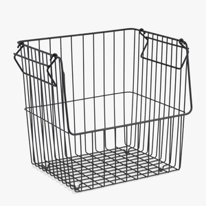 Home organization kitchen living room tabletop stackable metal wire storage basket