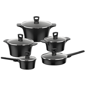 Non Stick Cookware Customized Kitchen Aluminum Pot Die Casting Wok Medical stone Gift Set 8 Pieces Cookware Pans And Pots Set
