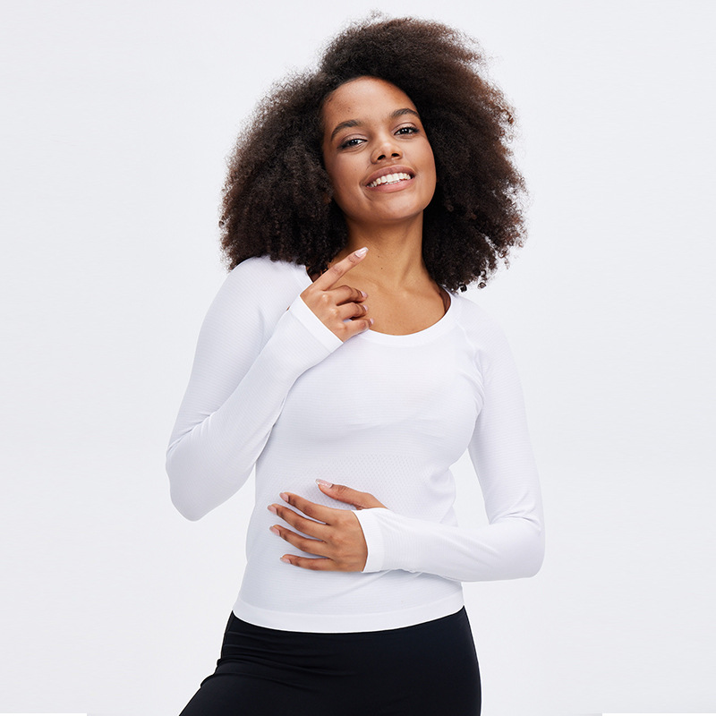 Shenzhen Goodda Technology Co., Ltd. Lulu Seamless Autumn New Yoga Suit Moisture Wicking Antibacterial Long Sleeve T-shirt Sports Breathable Tight Fitness Top