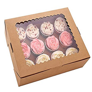2023 Kraft Portable Foldable Cardboard Eco-friendly Pie Cupcake Boxes With Window