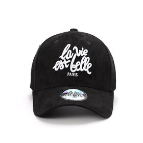 Atlantis Industry Group Co., Limited Suede Baseball Cap Men Women six panel Curved bill 6 panel golf caps custom embroidery LVB PARIS black OEM