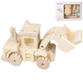Engineering cars Assembly Kit Set children 3d Model Building Blocks dumping truck solid wooden puzzle DIY kids painting toy
