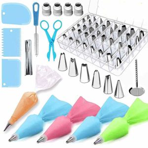 72pcs/set Mousse Chocolate Cookies Piping Tip Pastry Icing Bags Nozzles Cake Decorating Kit Household Baking Kitchen Accessories