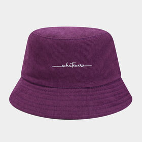 Bucket Hat Unisex for Adult Hat Corduroy fishing hat custom embroidery Purple OEM BSCI FAMA factory