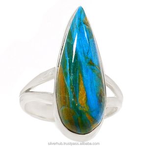 Natural Peruvian Blue Opal Beautiful Semiprecious 925 Solid Sterling Silver fine jewellery Ring Wholesale Jewelry Factory India
