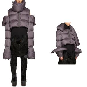 OEM Custom Women Long Sleeve Scarf Collar Tonal Webbing Straps  Zip Up Down-filed Satin Cropped Jacket