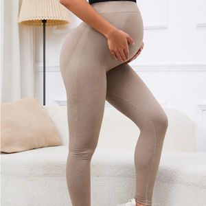 4 Way Stretch High Waist Breathable Tight Silky Soft Seamless Maternity Leggings Pregnant Yoga Pants